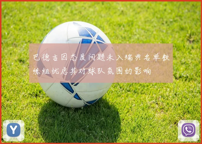 巴德吉因态度问题未入瑞典名单教练组忧虑其对球队氛围的影响