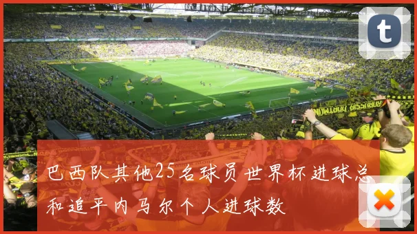 巴西队其他25名球员世界杯进球总和追平内马尔个人进球数